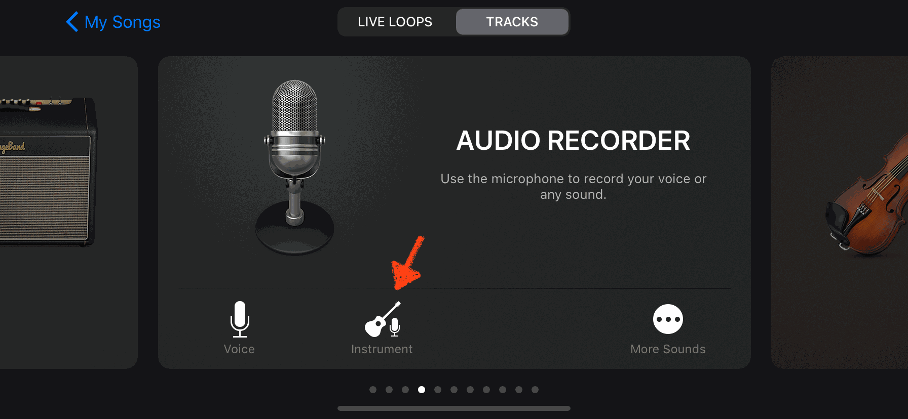 7) เลือกไปที่ AUDIO RECORDER แล้วเลือกที่ Instrument